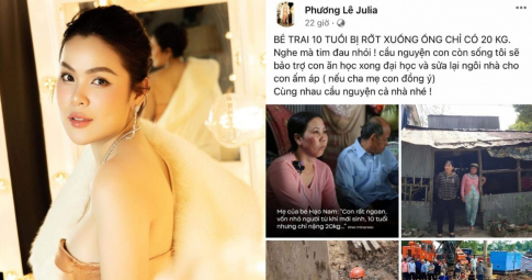 Hoa hậu Phương Lê tuyên bố sẽ bảo trợ đến hết đại học cho bé Hạo Nam, thành tâm cầu nguyện cho bé bình an