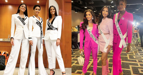 Bộ ba Pink Girls của Ngọc Châu khiến fans nhớ ngay đến "tam ca áo trắng" cùng vào Top 5 Miss Universe 2018