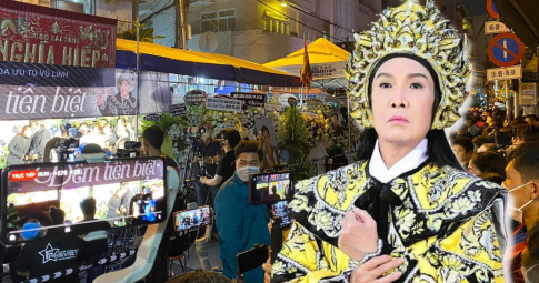 Đám tang NSƯT Vũ Linh: Hàng nghìn người chờ xem đêm diễn tiễn biệt "ông hoàng cải lương"
