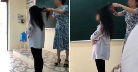 Cô giáo cắt tóc nữ sinh ngay tại lớp