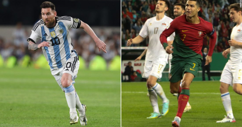 Ronaldo lập cú đúp vào lưới "tí hon" giúp Bồ Đào Nha đại thắng, Messi "hít khói"