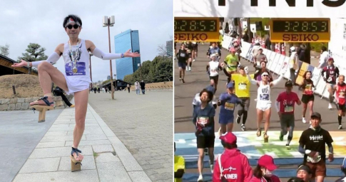 Đua marathon chưa từng có: VĐV đi guốc mộc chạy suốt 3 giờ 28 phút