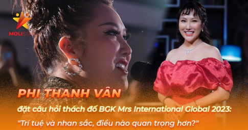 Phi Thanh Vân hỏi đố BGK Mrs International Global 2023: "Trí tuệ và nhan sắc, điều nào quan trọng"